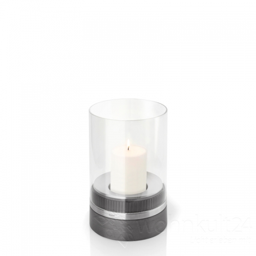 Windlicht mit Kerze Glas PIEDRA