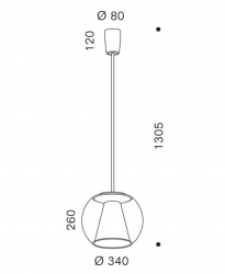 Serien Draft Tube M Pendelleuchte 1-10V/TRIAC