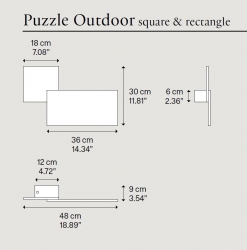 Lodes Puzzle Outdoor Square & Rectangle Wandleuchte