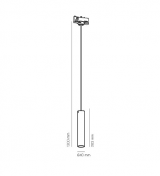 Milan Schienen Pendelleuchte Haul Ø 4 cm mit Adapter / Eurotrac