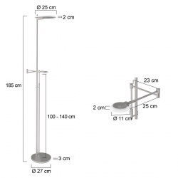 Steinhauer Stehleuchte Turound LED 2560ST Glas klar