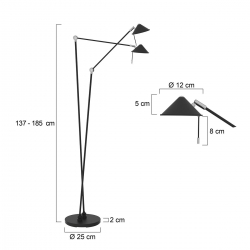 Steinhauer Lighting Stehleuchte Punkt LED 2558ZW  Abverkauf aus der Ausstellung