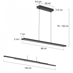 Steinhauer Lighting Pendelleuchte Zelena LED 7970ZW