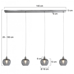 Steinhauer Lighting Pendelleuchte Lotus 1900ST 1900ZW