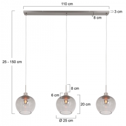 Steinhauer Lighting Pendelleuchte Lotus 1898ST 1898ZW 130 cm