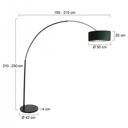 Steinhauer Lighting Bogenleuchte Sparkled Light Gestell / Leuchtenfuß 7268ZW Schwarz