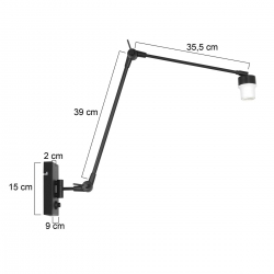 Steinhauer Lighting Wandleuchte Prestige Chic Gestell / Armatur 7396ZW Schwarz