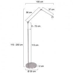 Steinhauer Lighting Stehleuchte Prestige Chic Leuchtenfuß / Armatur 7395ST Stahl