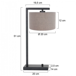 Steinhauer Lighting Tischleuchte Stang Leuchtenfuß / Armatur 3332ZW Ohne Schirm