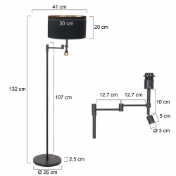 Steinhauer Lighting Stehleuchte Stang Leuchtenfuß / Armatur 3349ZW Ohne Schirm