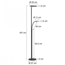 Steinhauer Stehleuchte Turound LED 2989ZW