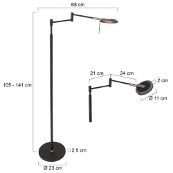 Steinhauer Stehleuchte Turound LED 3081