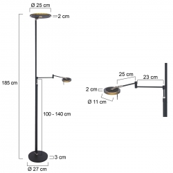 Steinhauer Stehleuchte Turound LED 2663ZW