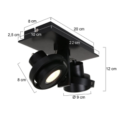 Steinhauer Lighting Deckenstrahler Quatro 7550ZW