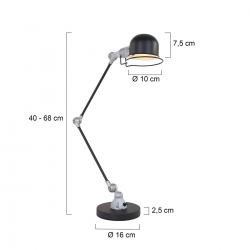 Mexlite Lighting Tischleuchte Davin 7655ZW