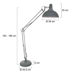 Mexlite Lighting Stehleuchte Office magna 7633GR