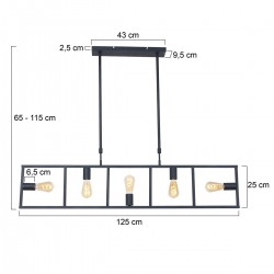 Mexlite Lighting Pendelleuchte Racky 2981ZW