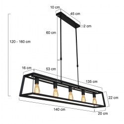 Mexlite Lighting Hängeleuchte Buckley 2675ZW