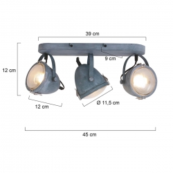 Mexlite Lighting Deckenleuchte Paco 1314GR