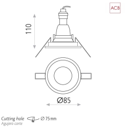 ACB Deckeneinbaustrahler NORK P36771B