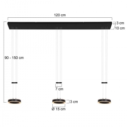 Steinhauer Piola Pendelleuchte 3 flammig